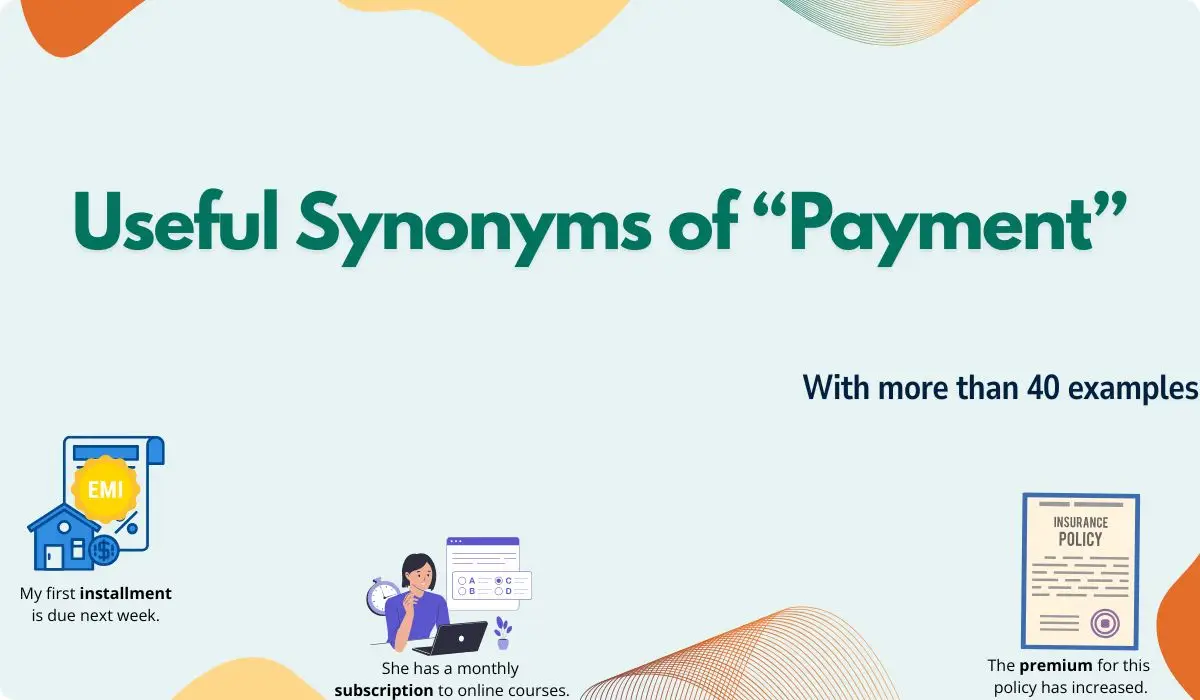 Synonyms of payment